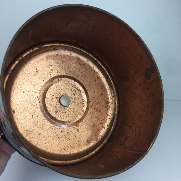 Weibro Chicago USA Lid Only Cake Cover Retro Rustic Decor Copper White READ - Picture 10 of 12